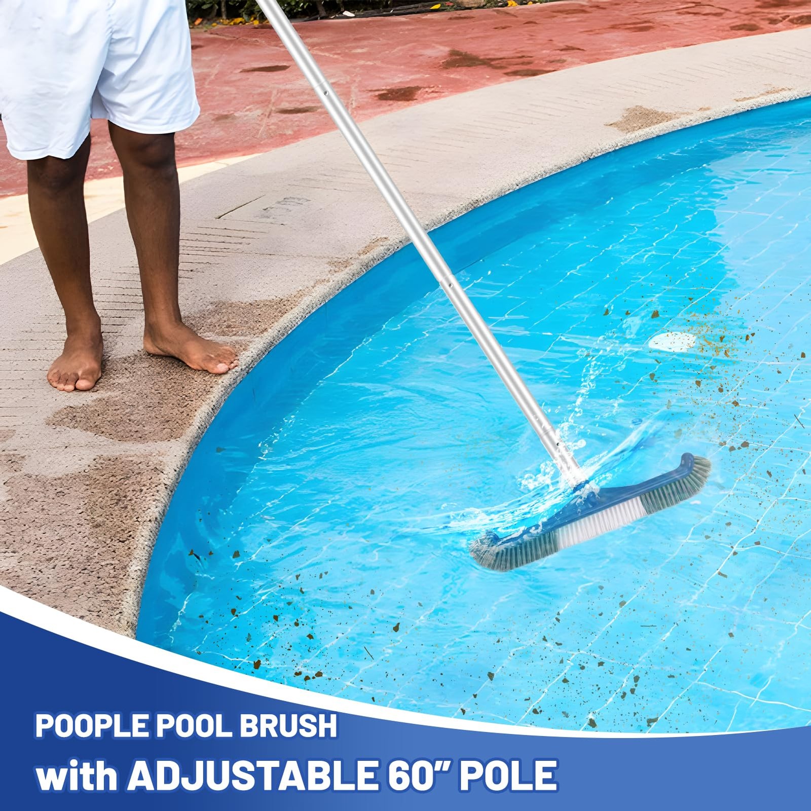 Swimming Pool Cleaning Kit Includes Pool Skimmer Net, 18&Prime; Pool Brush with 5f…