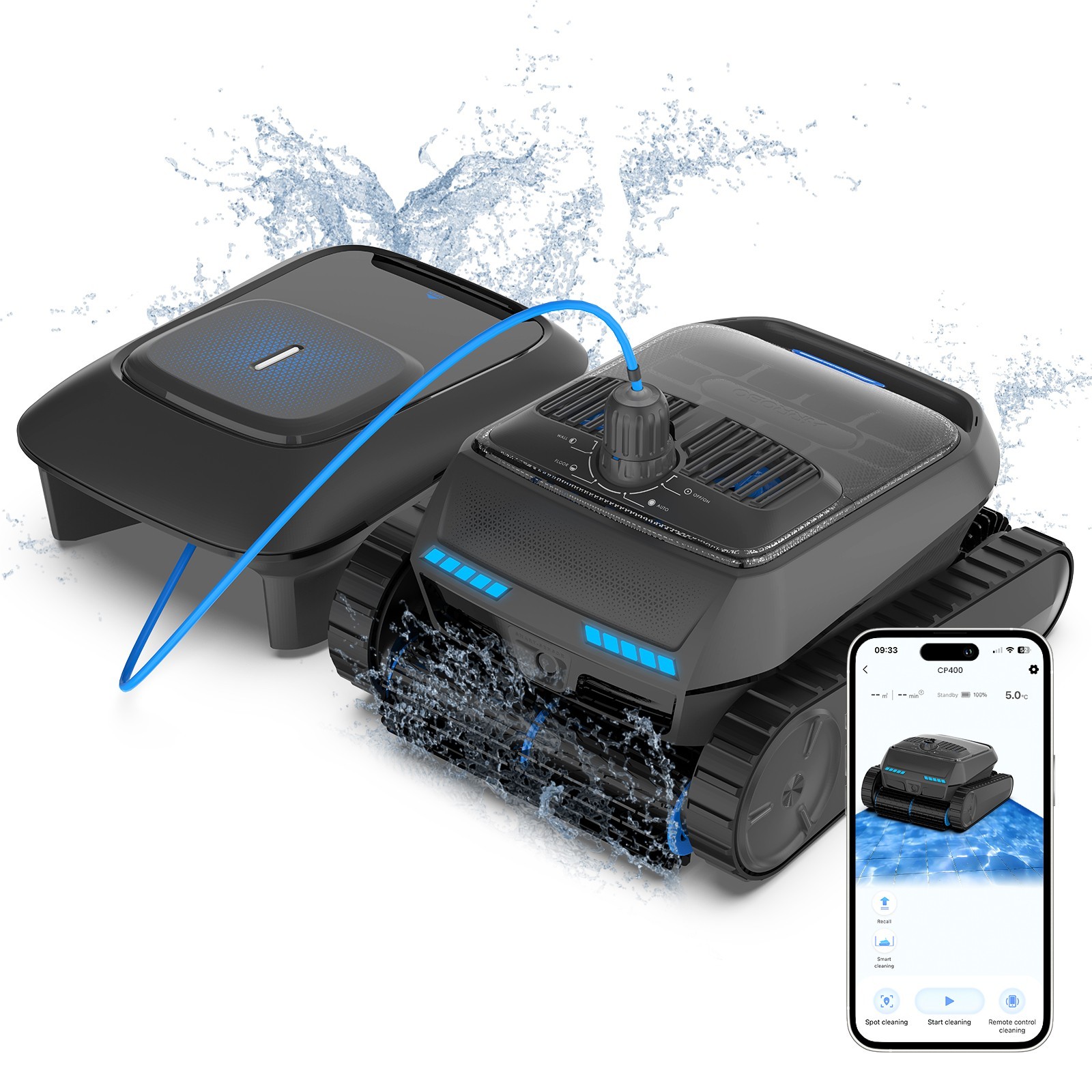 AIRROBO CP400 Cordless Robot Pool Cleaner & Robotic Pool Skimmer Inground APP