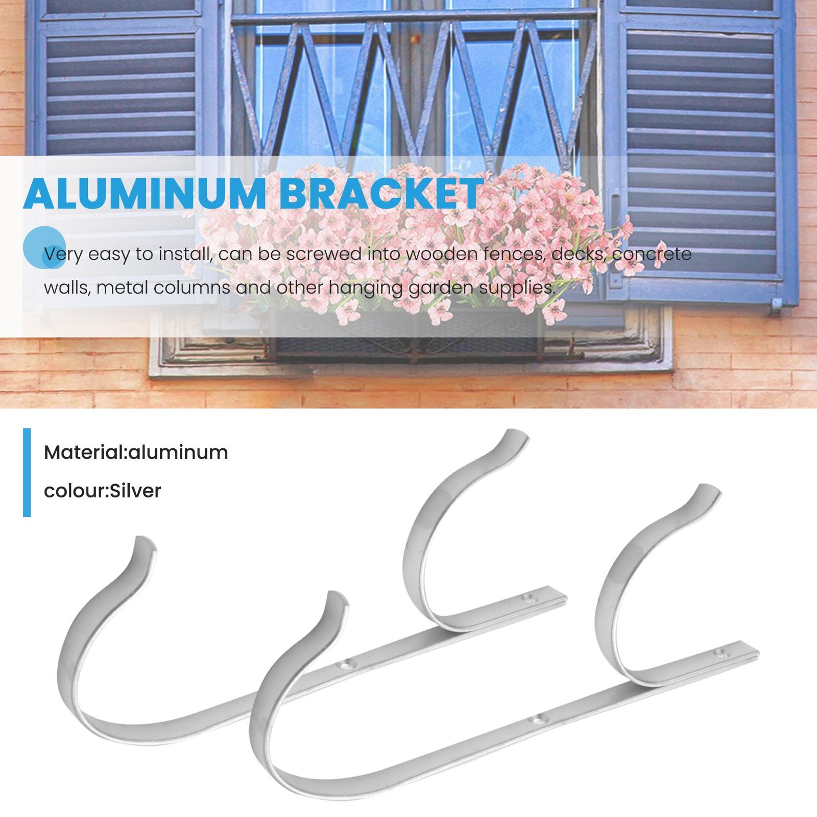 Pool Pole Hanger Premium 2Pcs Aluminium Holder Set, Perfect Hooks for3257
