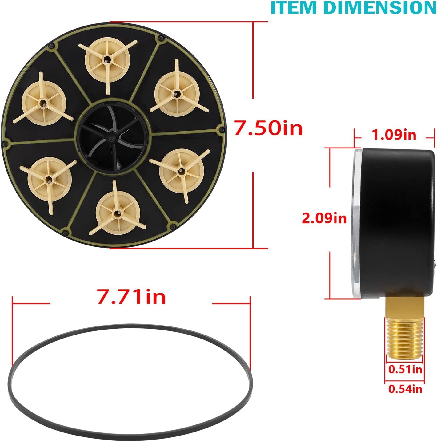 6-Port Module with Valve Shell Oring and Pressure Gauge for Paramount