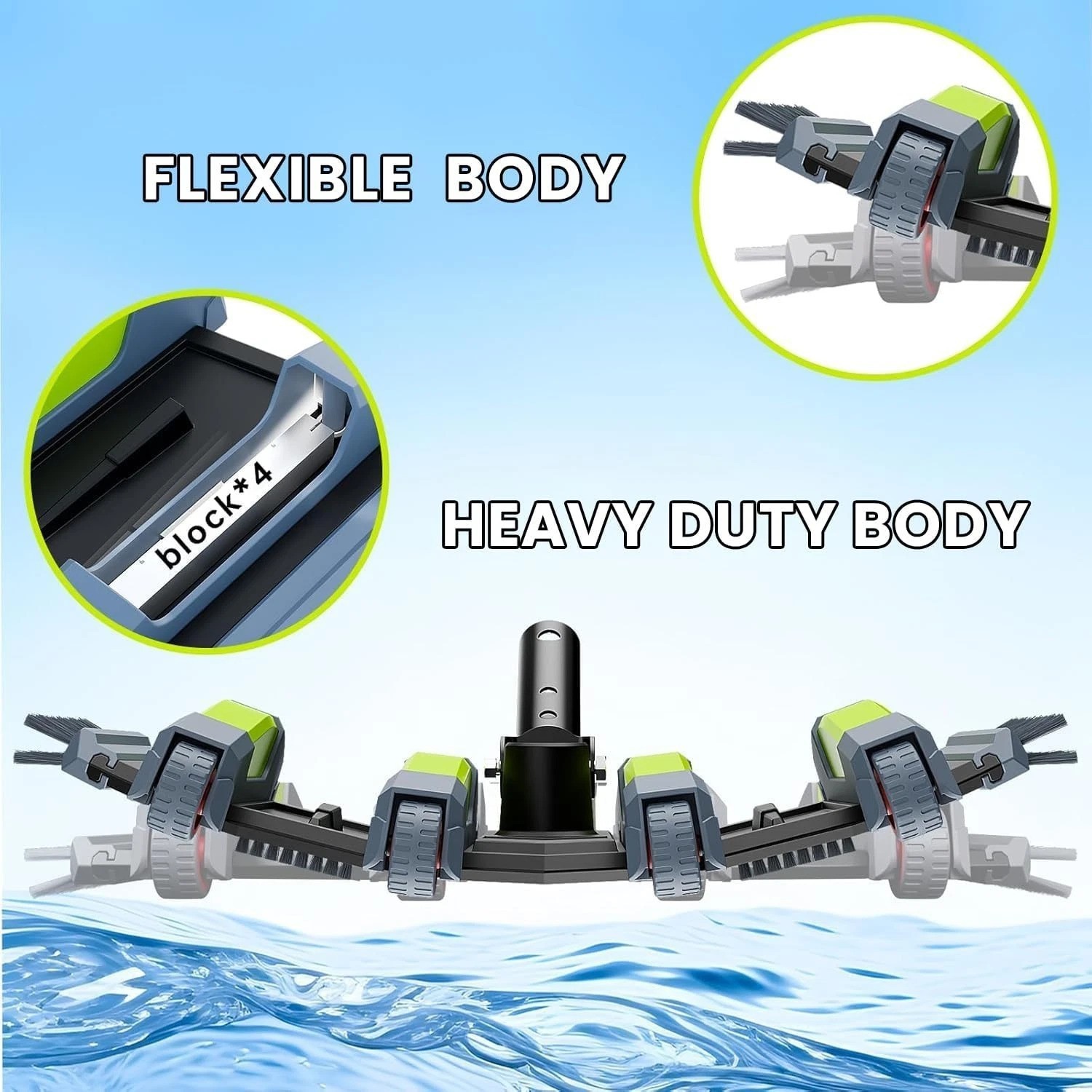 Durable Pool Vacuum Head with Easy Maneuver Wheels – Perfect Clean in Corners
