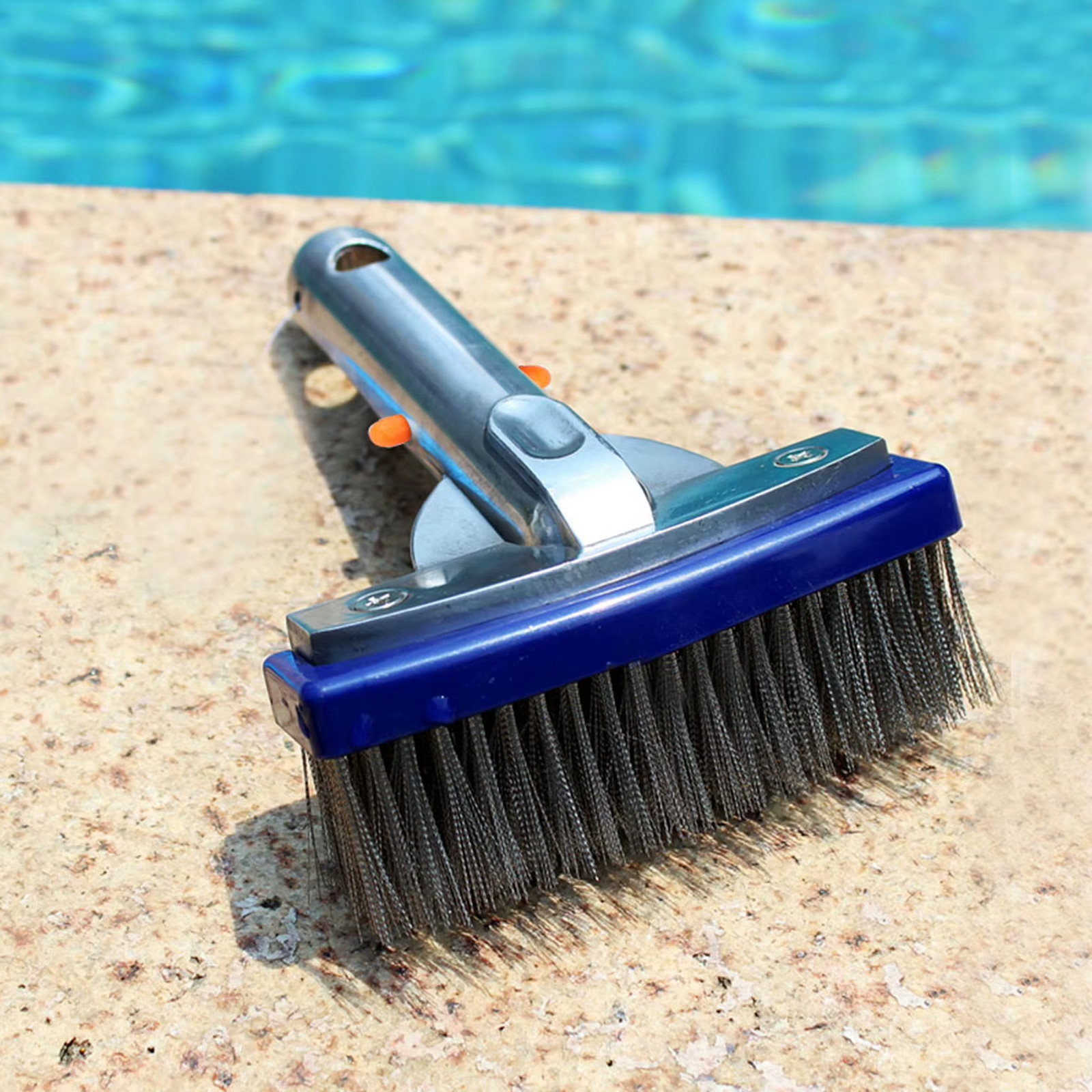 5.5In Swimming Pool Stainless Steel Brush for Spa Pond Floor Wall Cleaning Equip