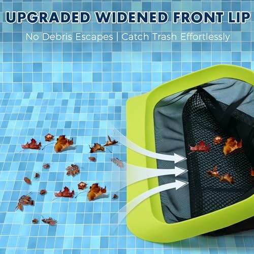 Pool Skimmer Net 17.5&Prime; Leaf Rake with Fine Mesh – Reinforced Pool Net