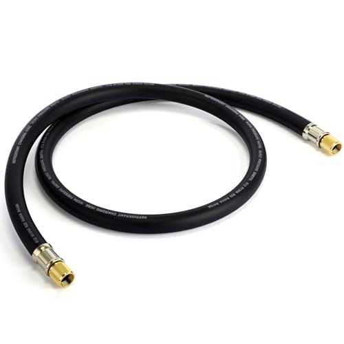 HVAC Refrigerant Charging Vacuum Hose, 6 ft, 800 PSI 1/2&Prime; to 1/2&Prime; Fittings