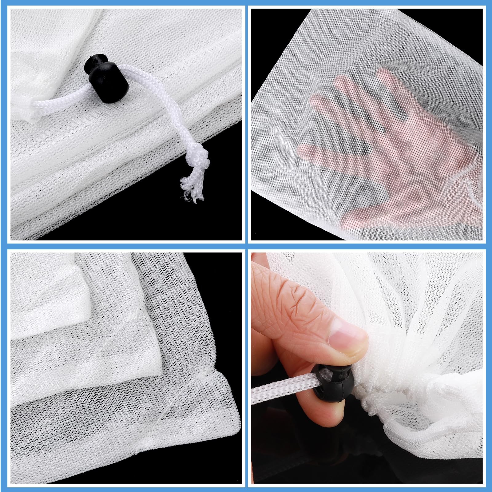 6 Pcs Replacement Mesh Bag – 9 x 12.2 Inch Pool Leaf Vacuum Net with Pull & L…