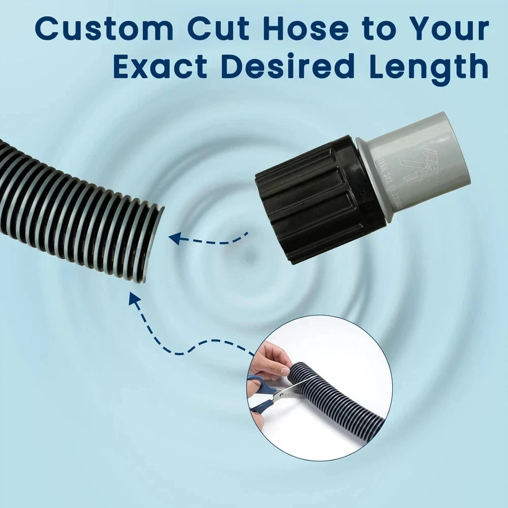 Professional Pool Vacuum Hose and Head – Heavy Duty Hoses with Swivel Cuff and W