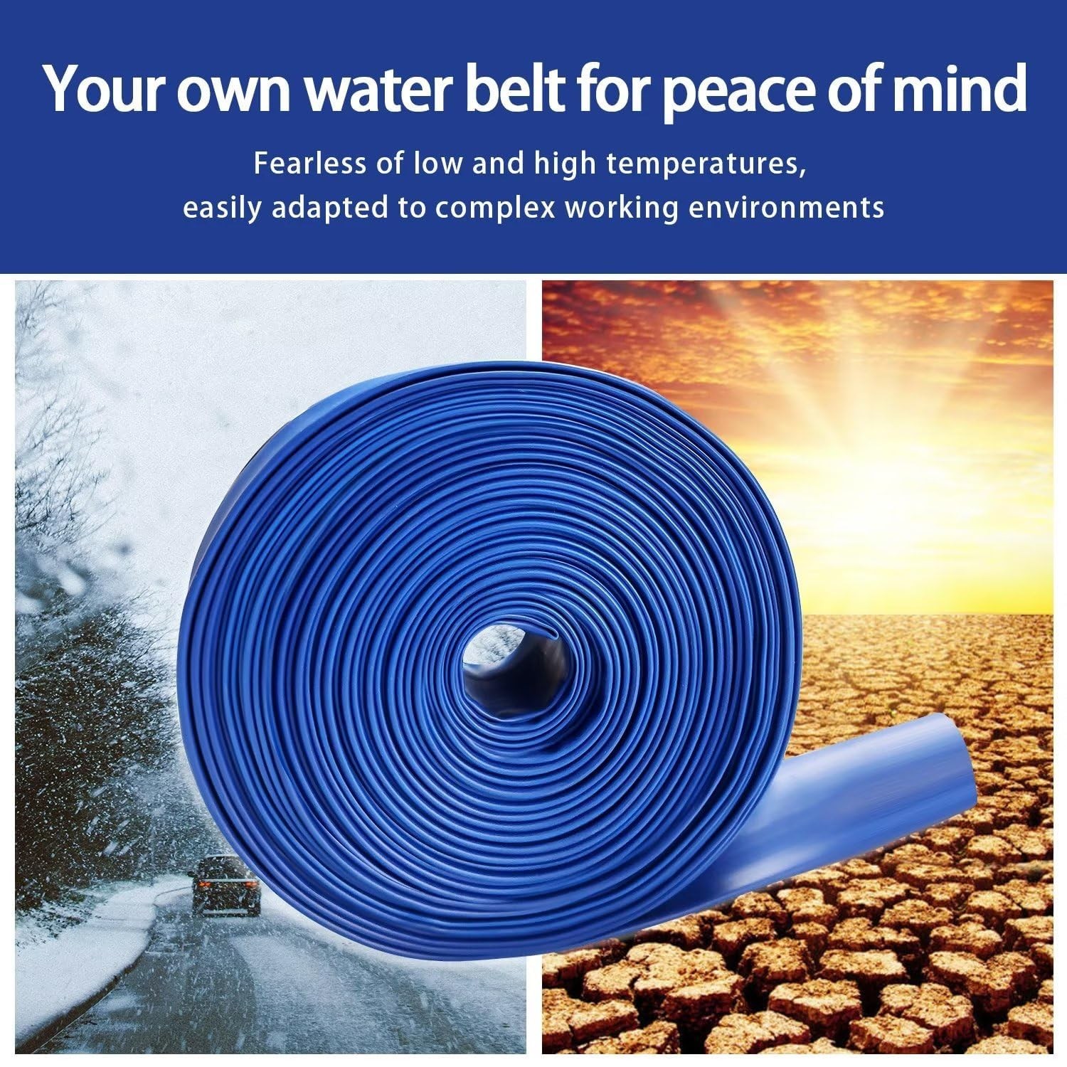 YASHINE PVC Drain HOSE 2&Prime;*100ft, Pool Backwash Hose, Heavy 2&Prime;*100FT, Blue