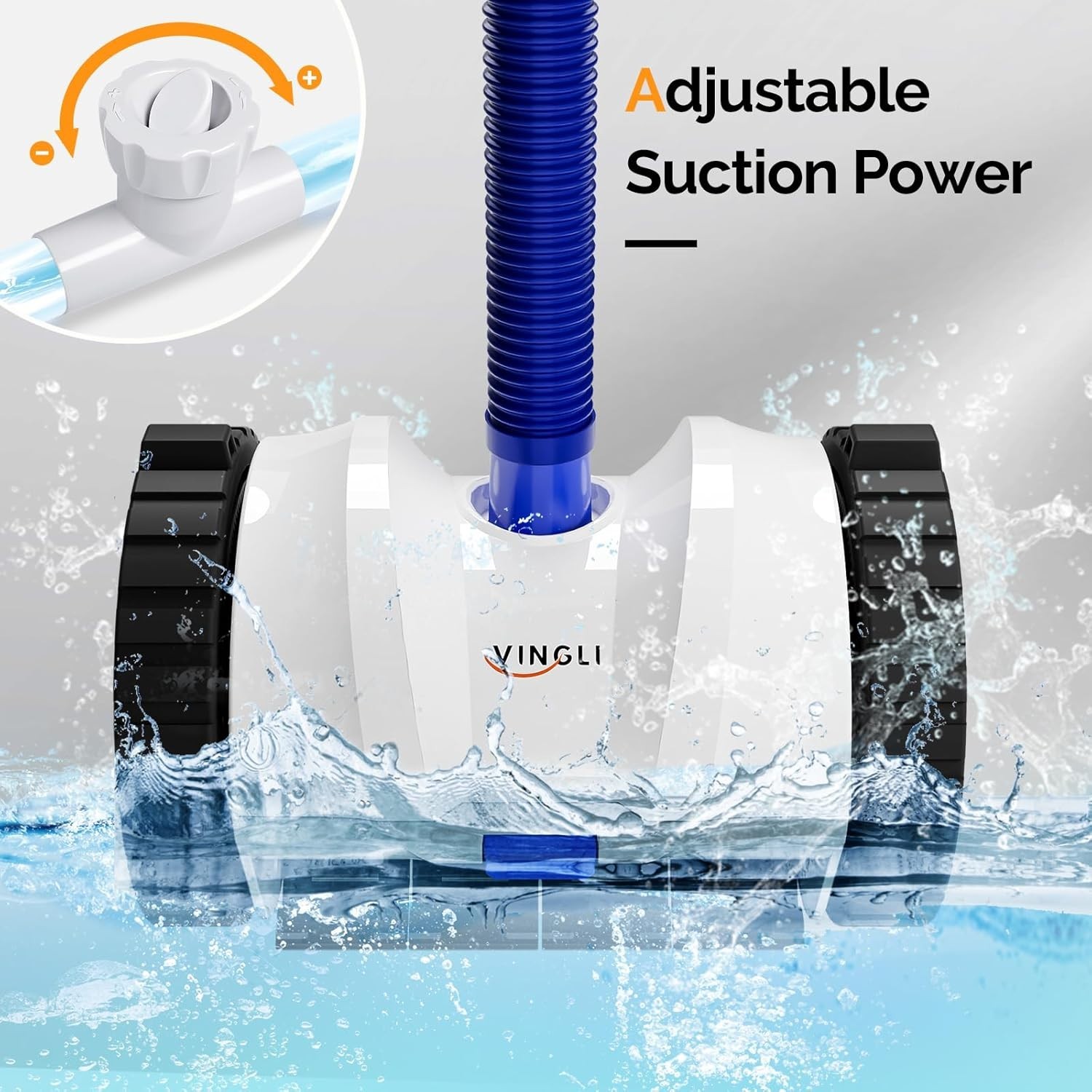 2025 Pool Vacuum Cleaner Suction Side Wall Climbing Automatic Sweeper 40ft Hose