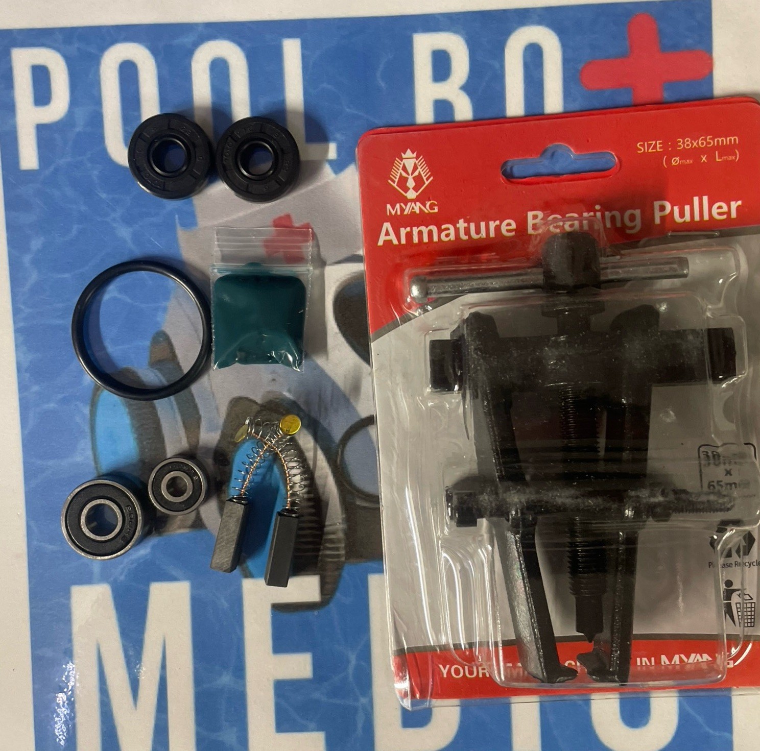 MAYTRONICS DOLPHIN IMPELLER PUMP Rebuild Kit With PULLER MOTOR PG 6325-28/40-RL