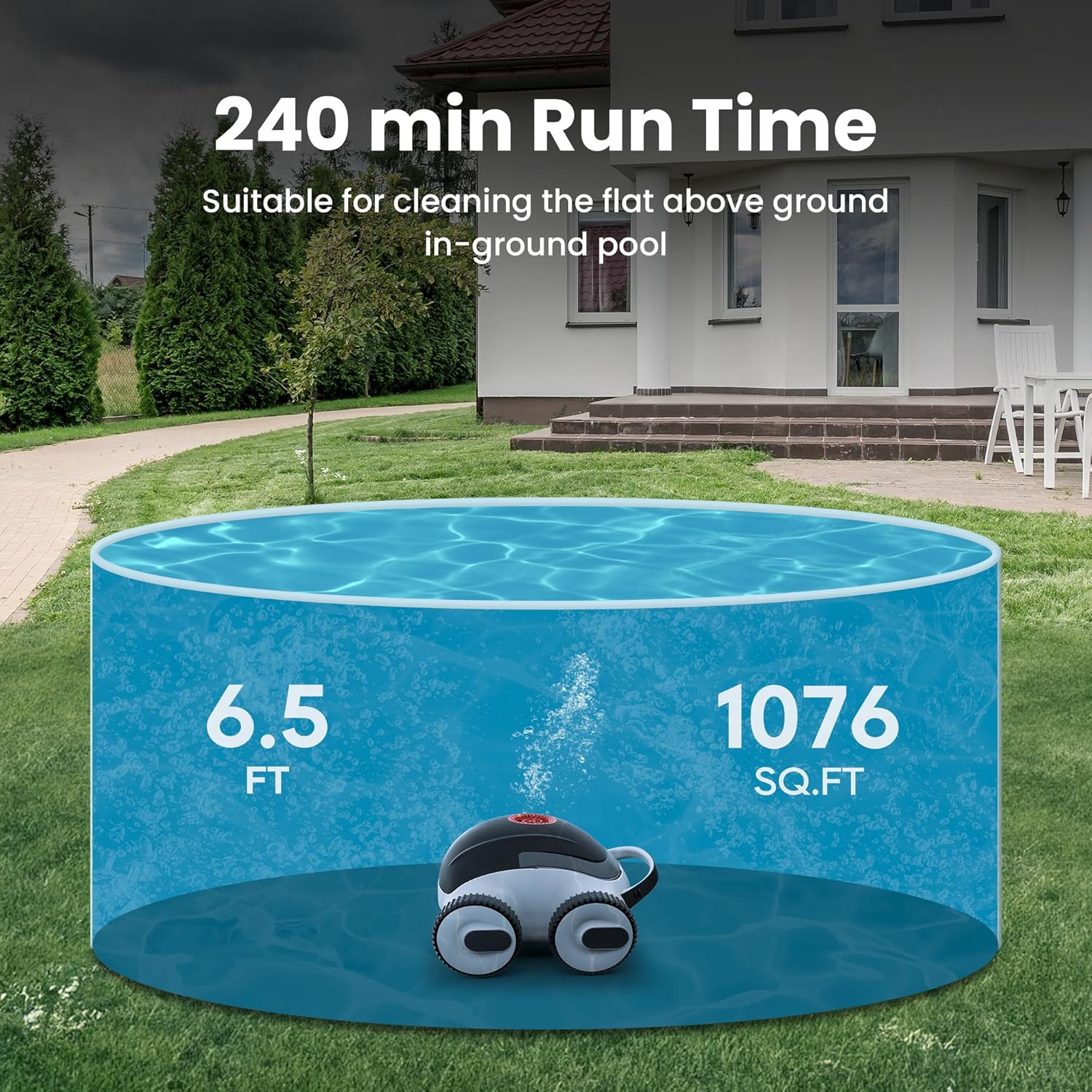 (2025 Upgrade) Cordless Robotic Pool Cleaner, Automatic Pool Robot Vacuum with A