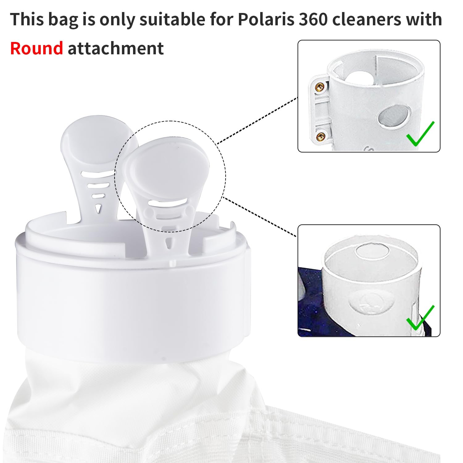 Pool Cleaner Bags Compatible with Polaris 280/480 Pool Vacuum Cleaner or Filt…