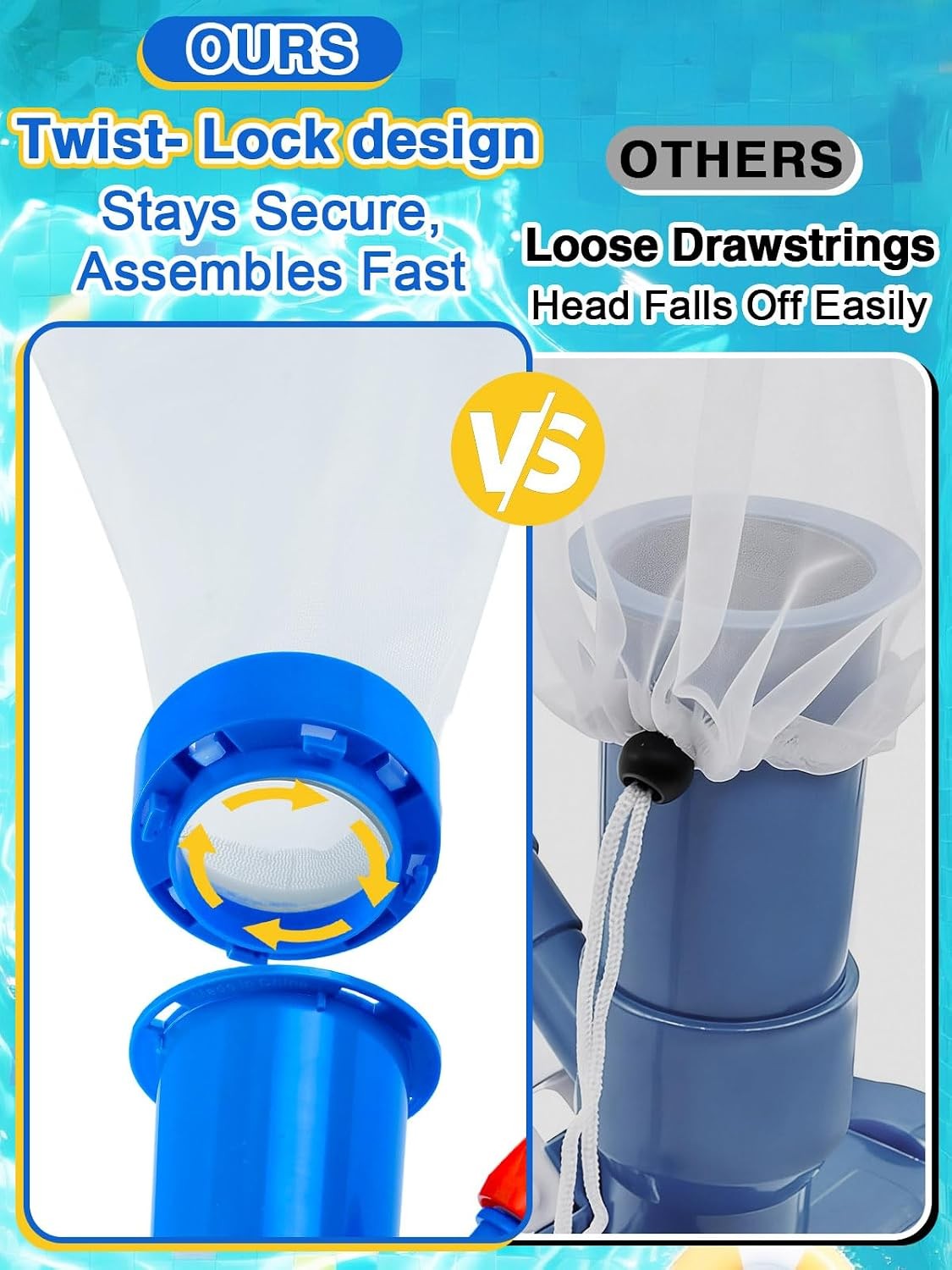 3-in-1 Portable Pool Cleaning Kit for Above Ground Pools – Includes Vacuum Clean