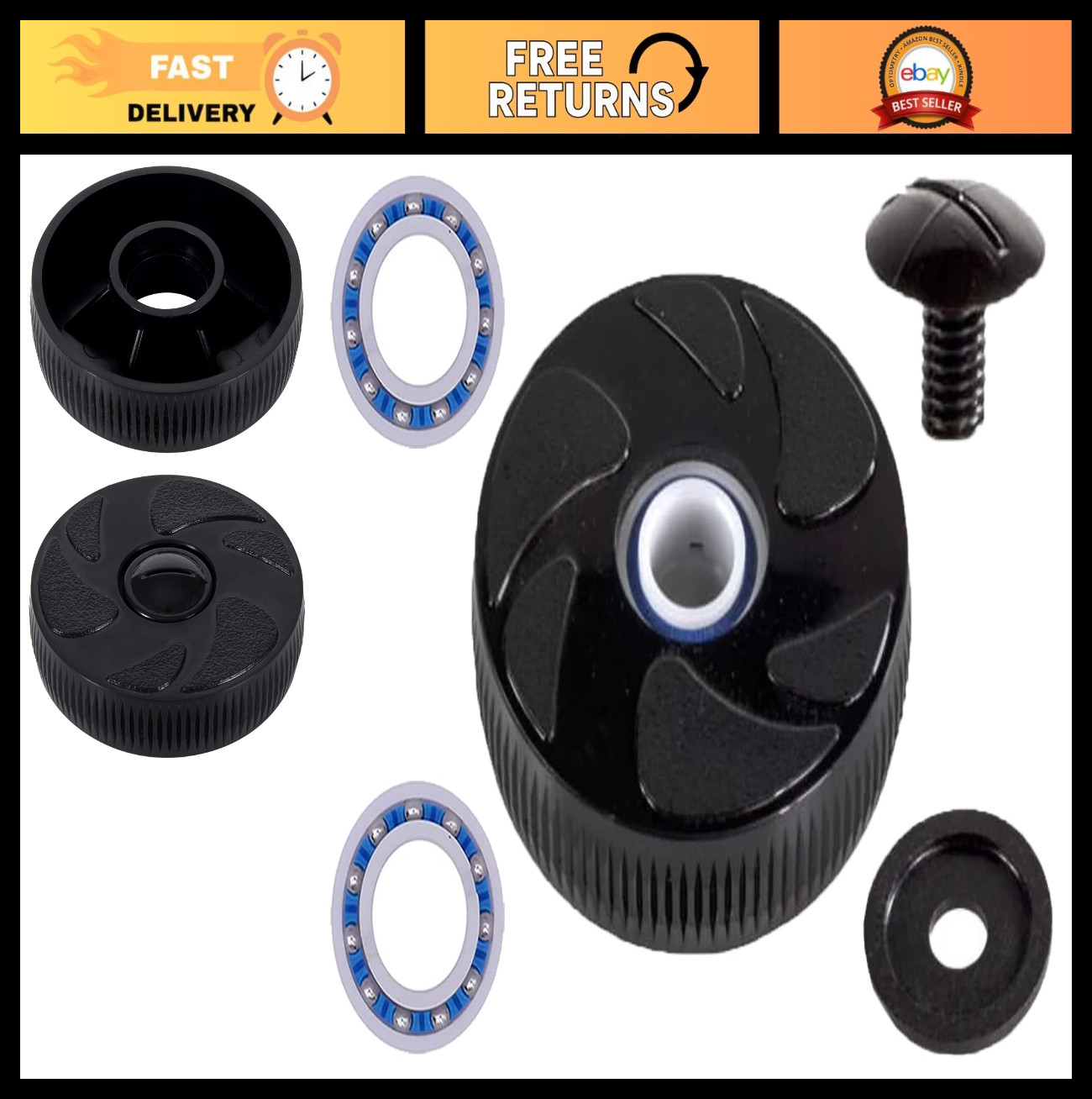 Pool Cleaner Idler Wheel Kit – Small Assembly with Bearings, Screws & Washers