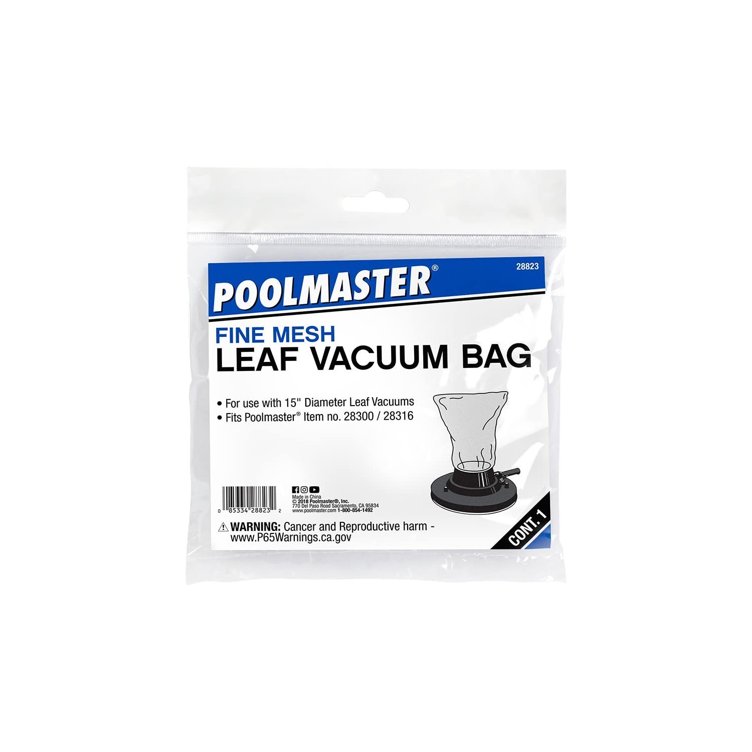 Deluxe Fine-Mesh Swimming Pool Vacuum Replacement Bag – All Purpose, White