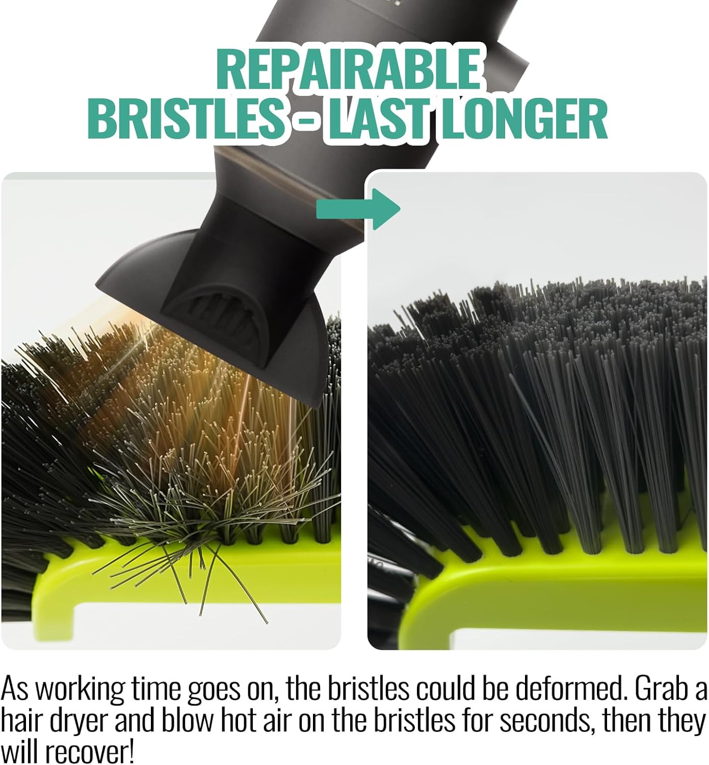 18&Prime; Pool Brush Head for Cleaning Swimming Pool Walls, Curved Ends High-Efficienc