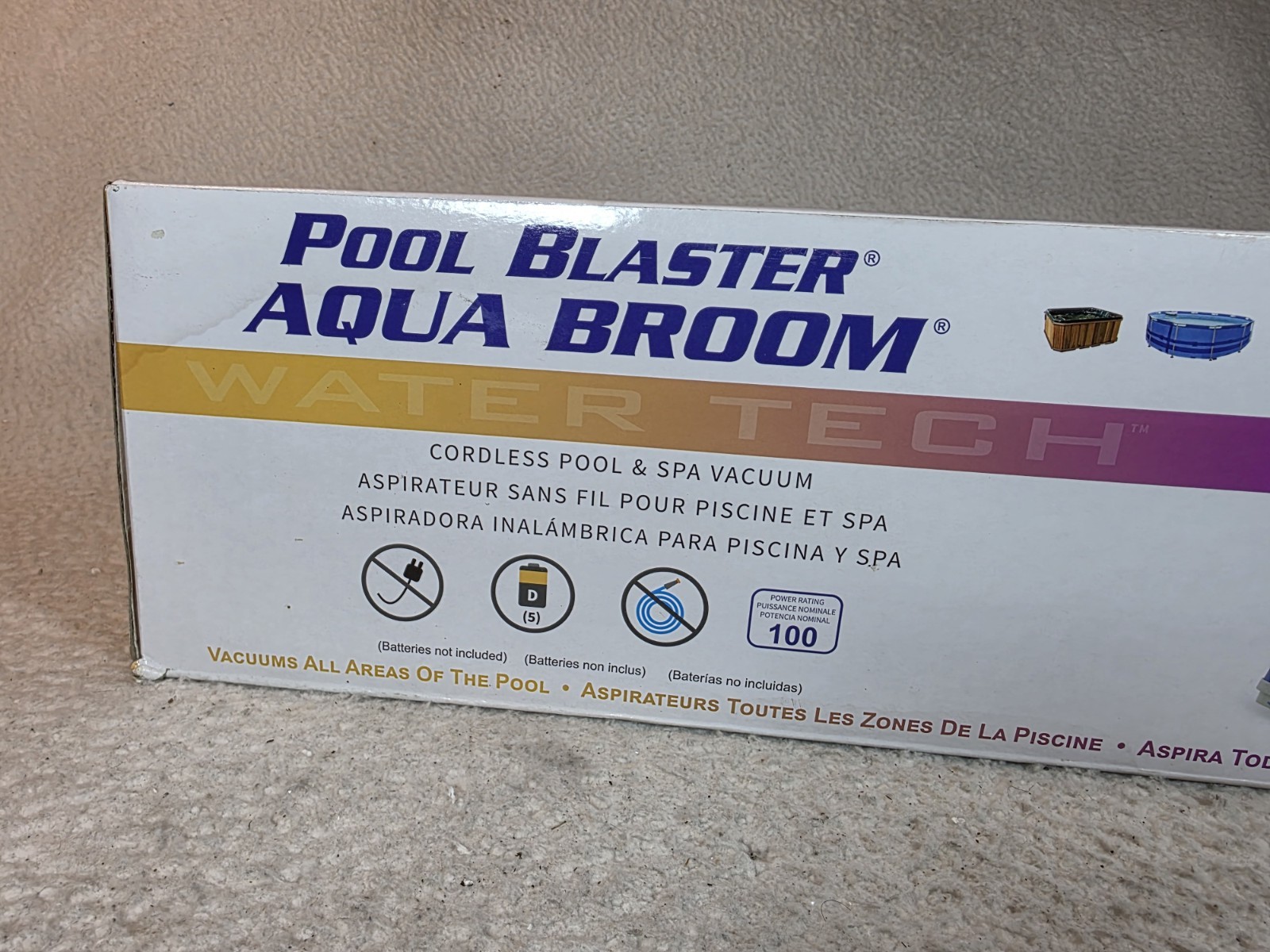 Water Tech Pool Blaster Aqua Broom Handheld Battery Operated Spa & Pool Vacuum