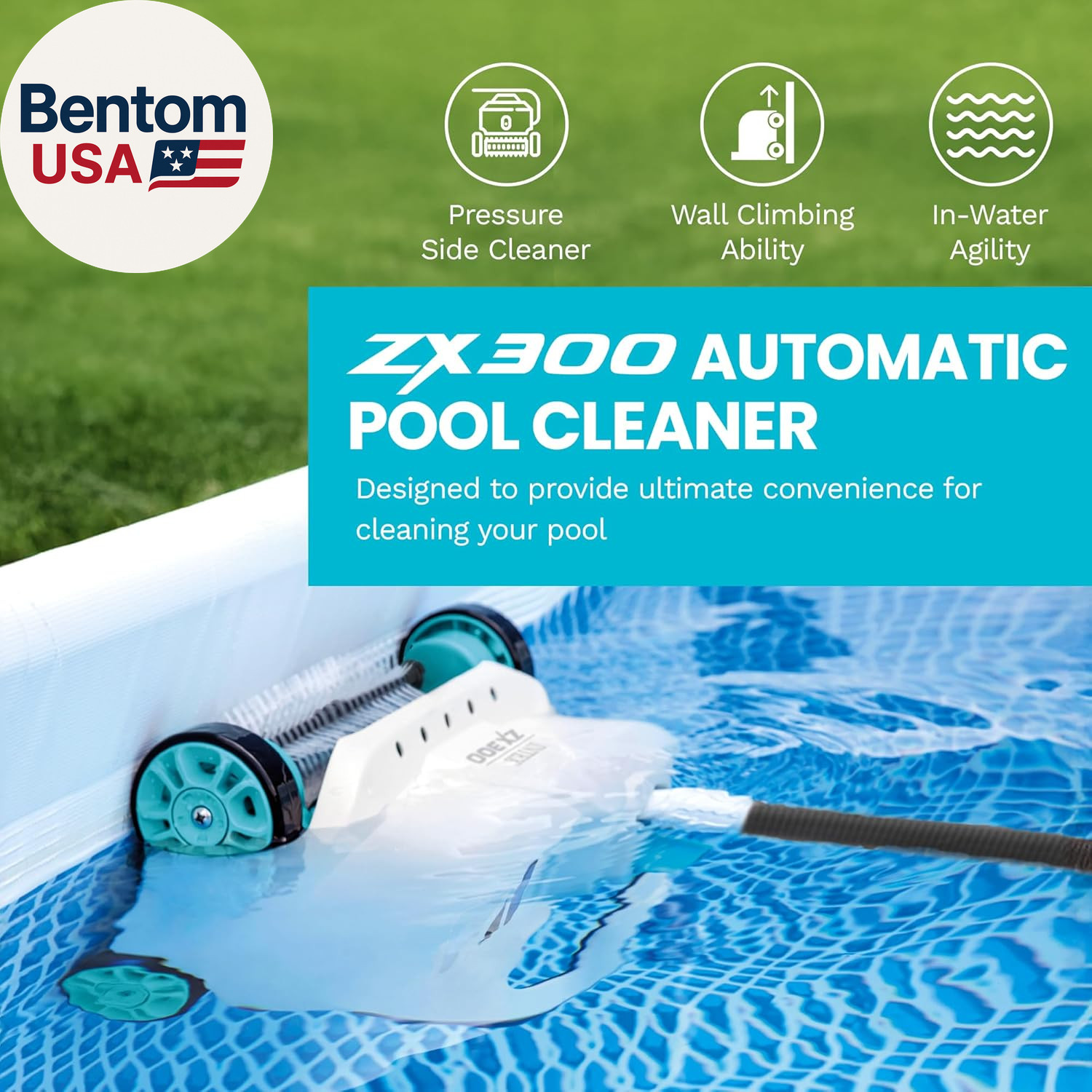 Deluxe Pressure-Side above Ground Automatic Pool Cleaner Vacuum – for Bigger Poo