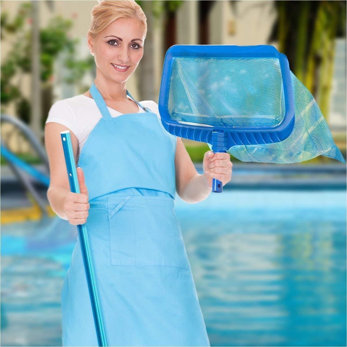 Pool Skimmer Net Heavy Duty Leaf Rake Cleaning Tool Fine Mesh Net Bag Catcher