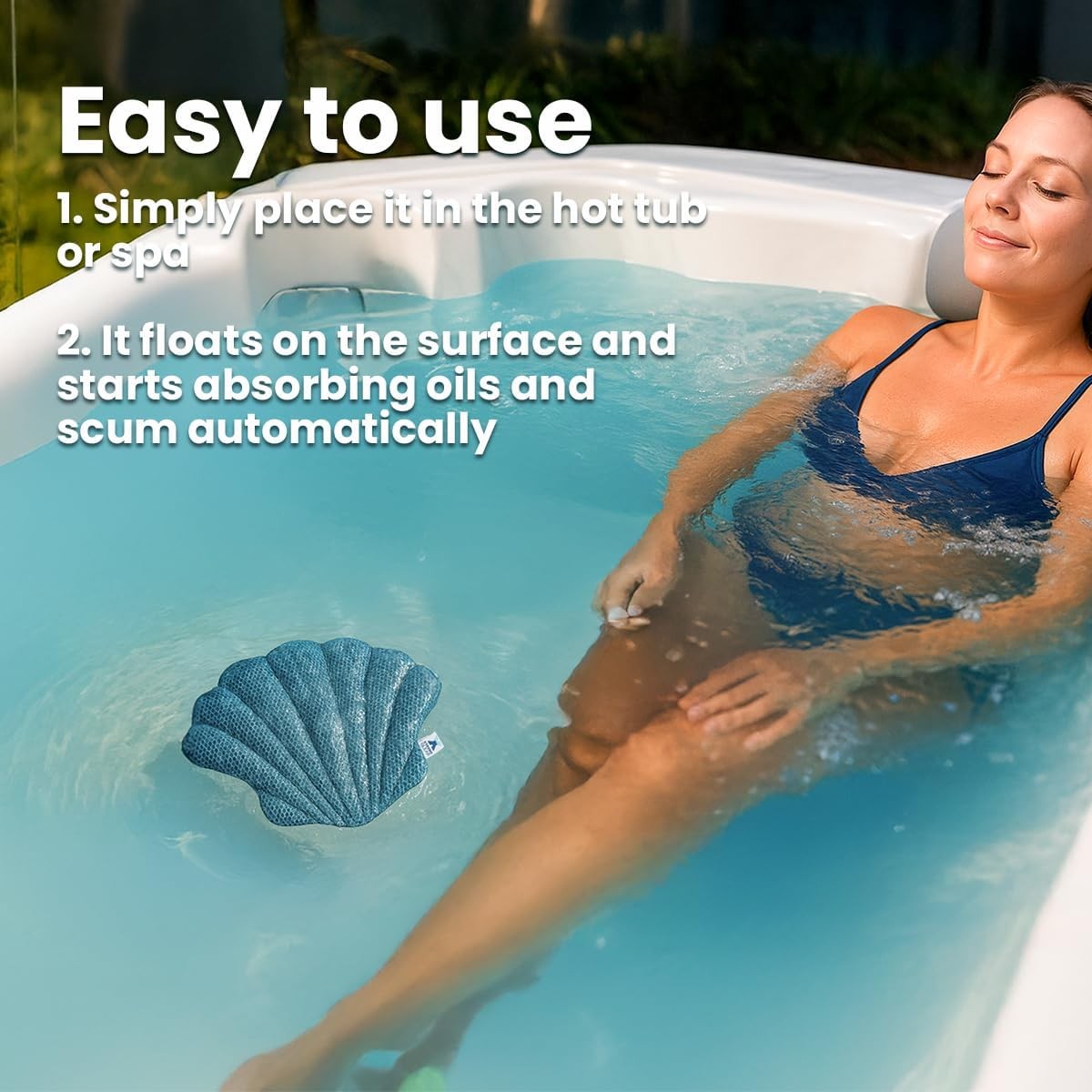 2-Pack Scum Floating Sponge for Hot Tub Spa Absorbing Clean Large, Seashell