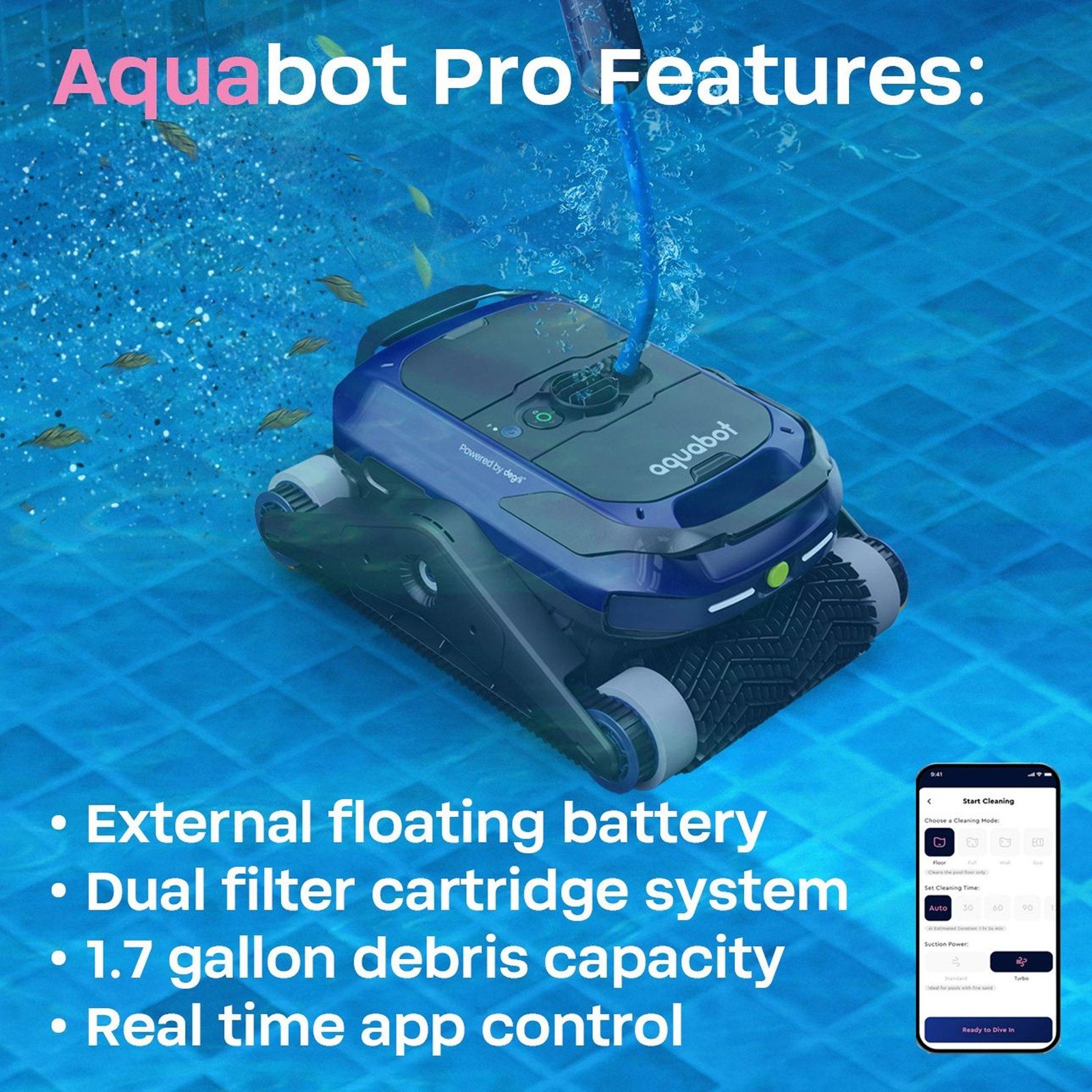BWT AQUABOT PRO Cordless Robotic Pool Cleaner 10-0102600