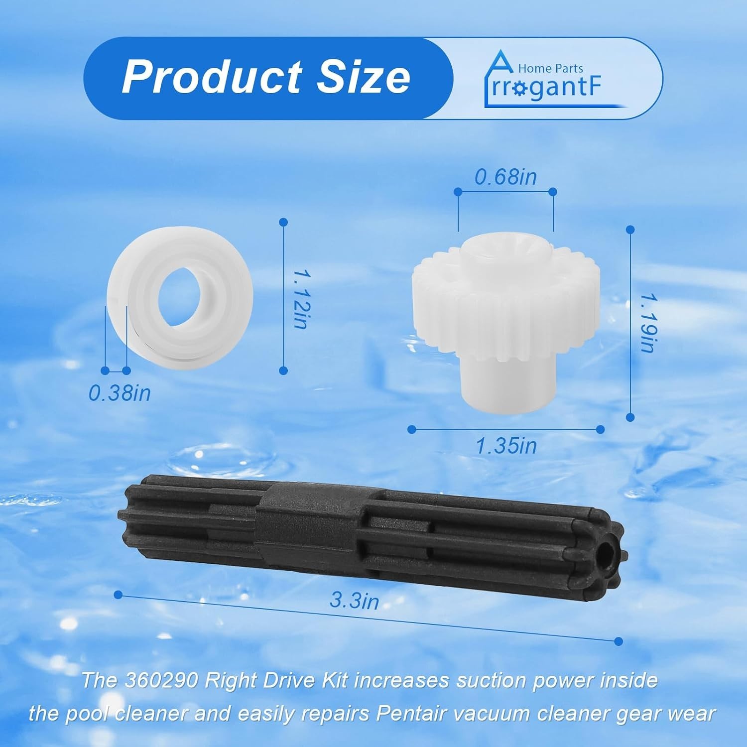 Pool Cleaner Replacement Parts for Pentair 360290 Rebel Right Drive Kit Beari…