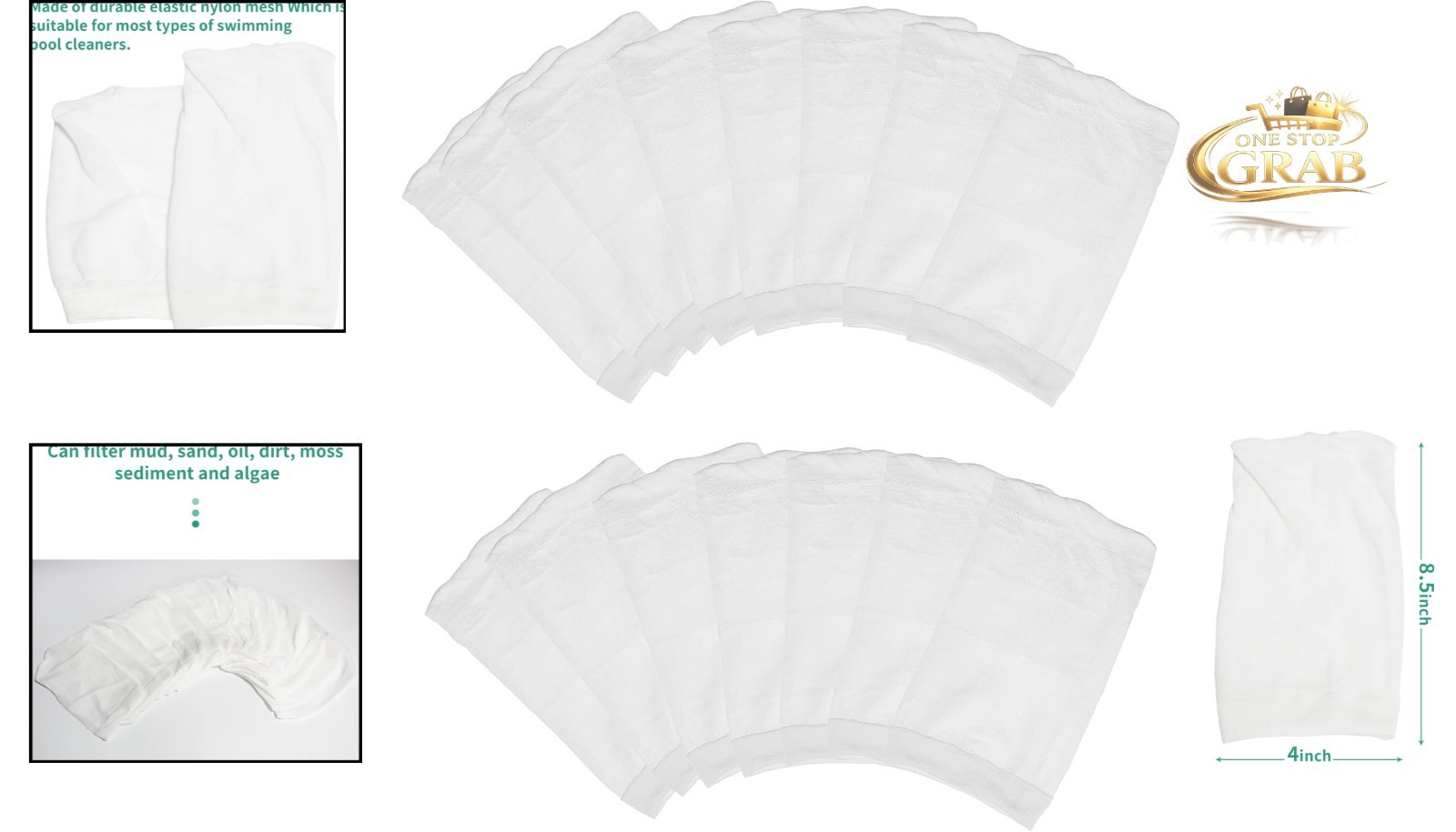 15 Pack Pool Vacuum Micro Filter Bags for Water Tech Pool Blasters White