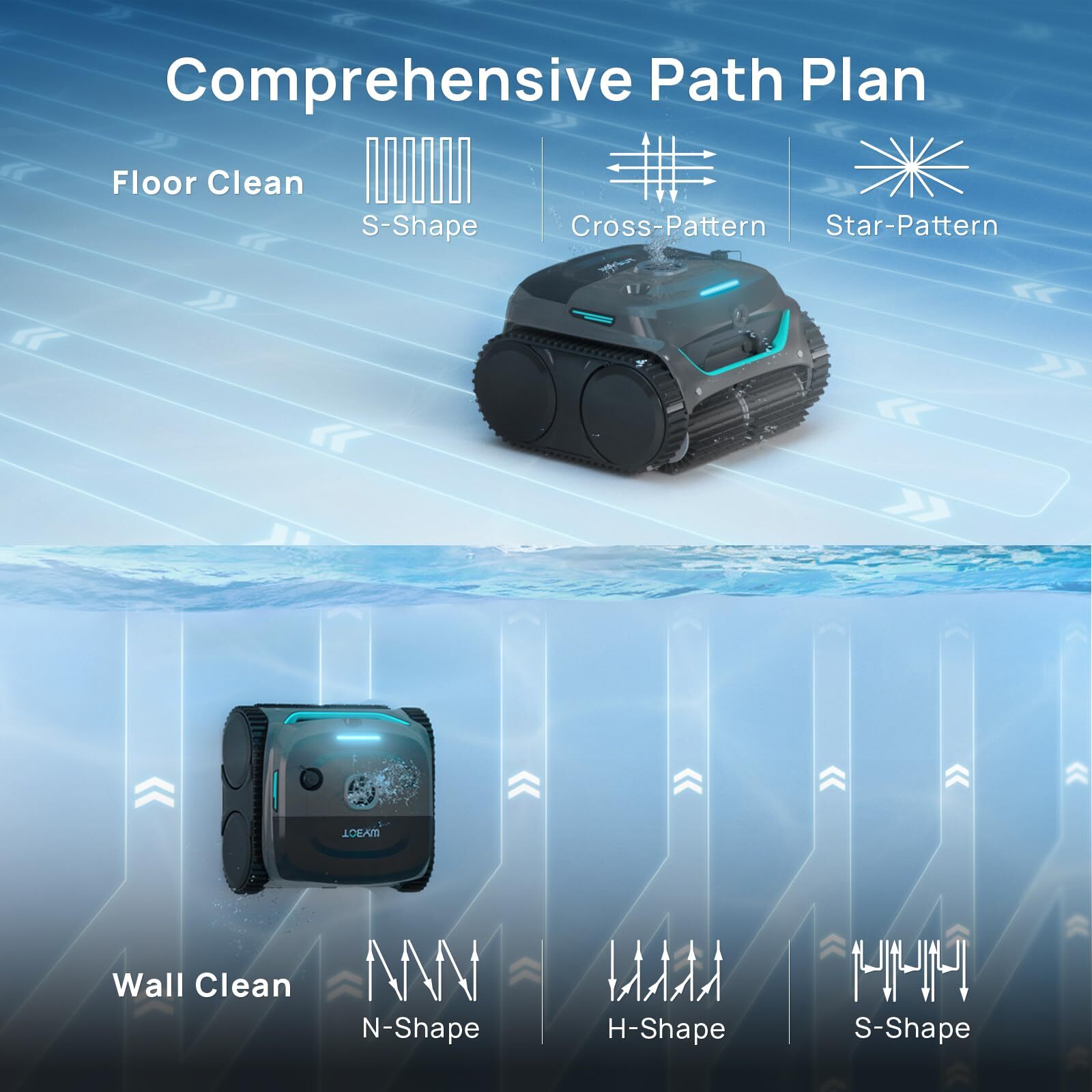 WYBOT C2 Vision Robotic Pool Cleaner Cordless Pool Vacuum Cleaner Inground Pool