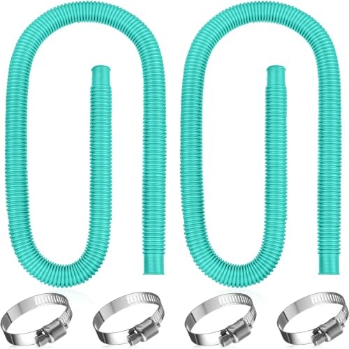 2 Pcs Pool Hose for Above Ground 1.5 Inches Diameter Upgraded Pump Lake Blue