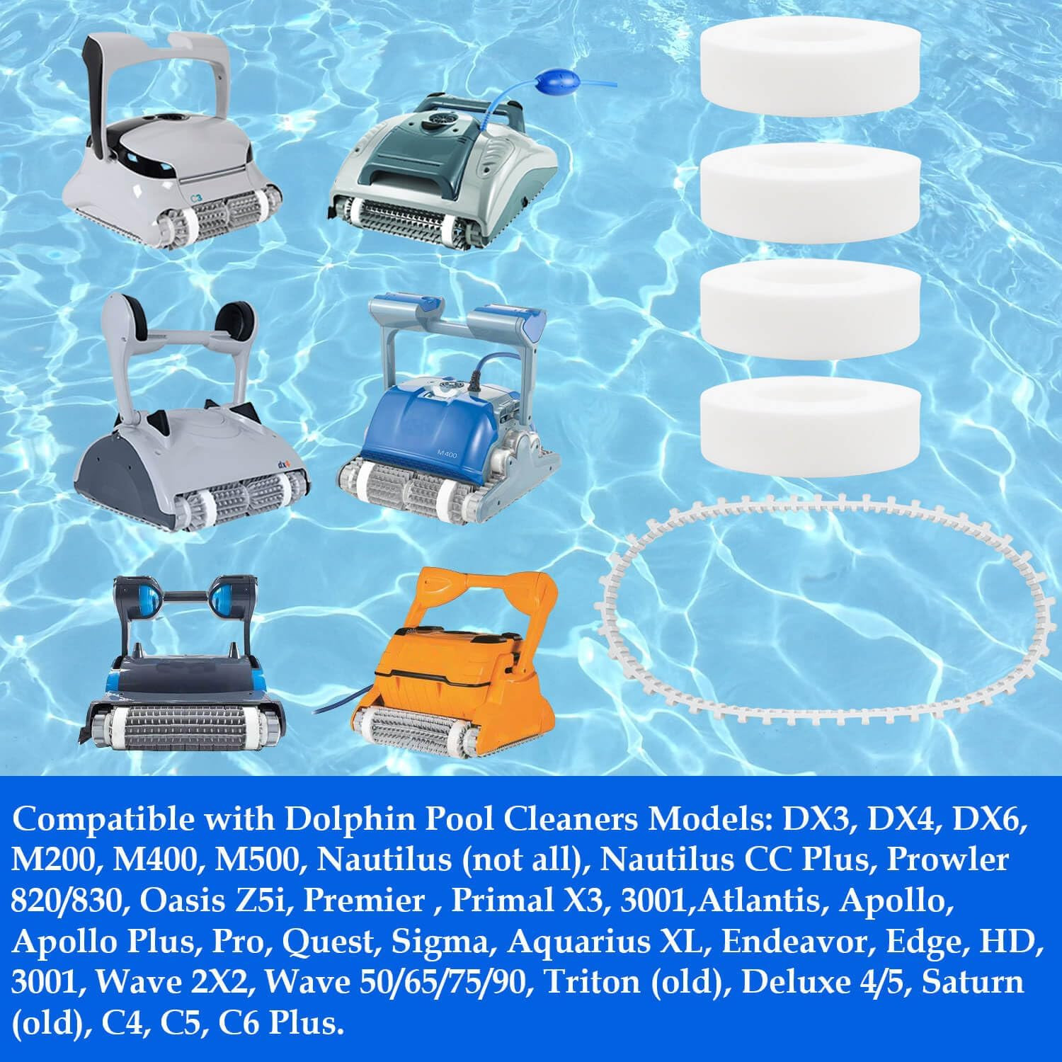 Pool Cleaner Climbing Rings 6101611-R4 and Timing Track 9985006-R2 Compatible