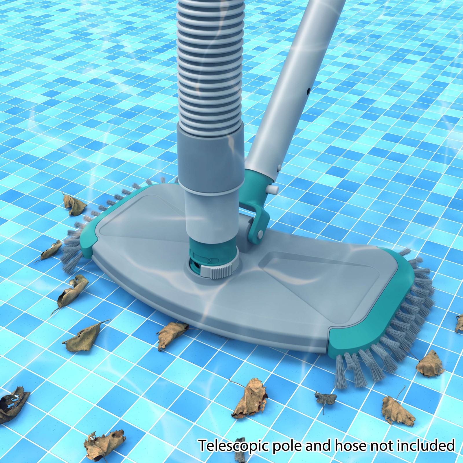 14In Pool Vacuum Head with Air Valve and Blue PP Bristles