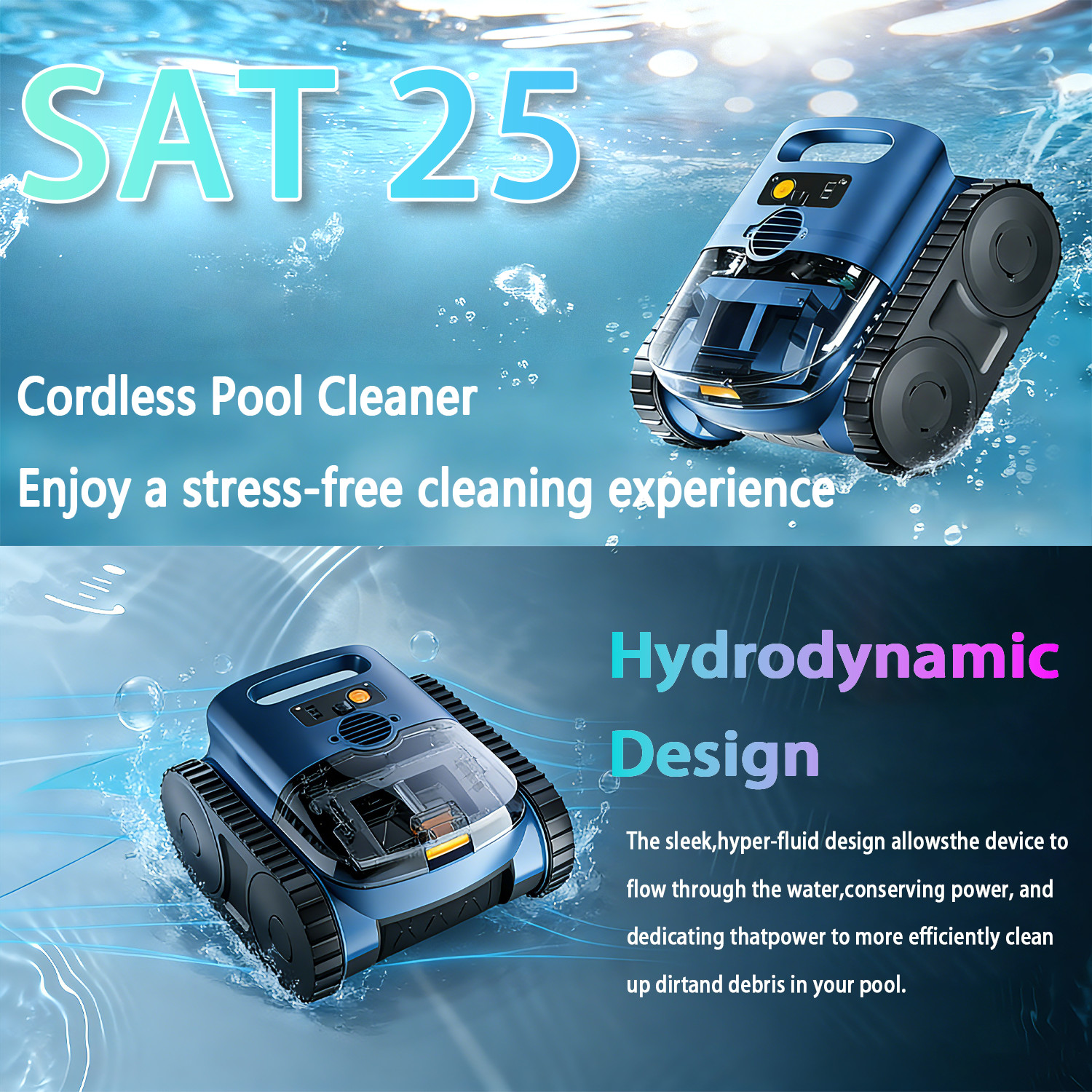 NEW Robotic Pool Cleaner–Wall&Waterline Cleaning, Pool Vacuum for Inground Pools