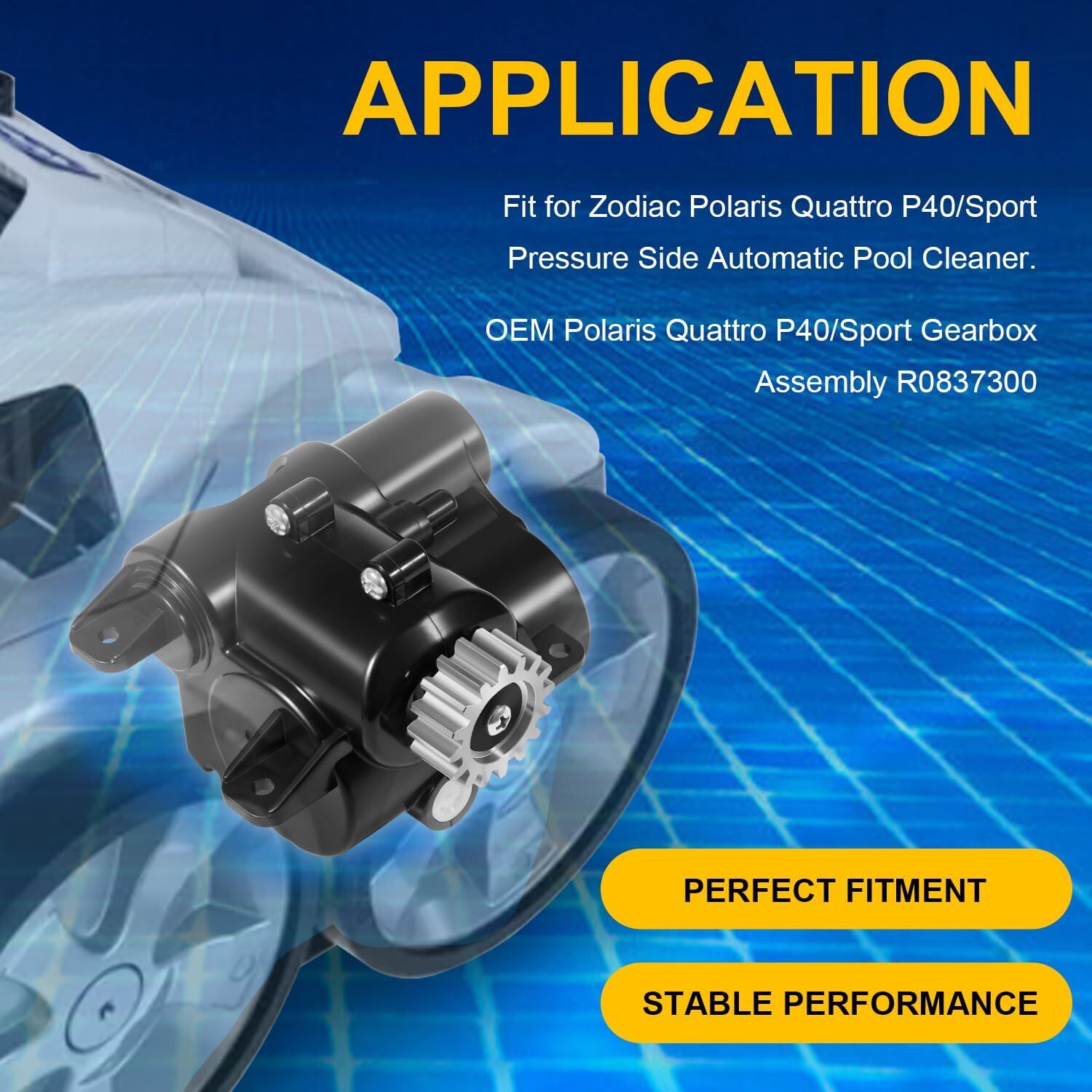 R0837300 Gearbox Assembly for Polaris Quattro P40/Sport Pressure Pool Cleaner
