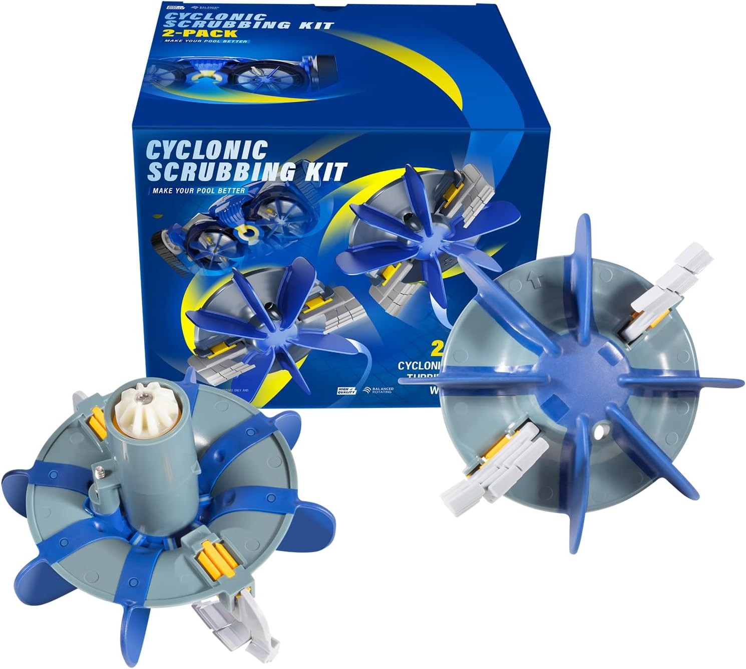 2PACK R0714300 Cyclonic Scrubbing Turbine Assembly For Zodiac MX6/8, MX6/8 Elite