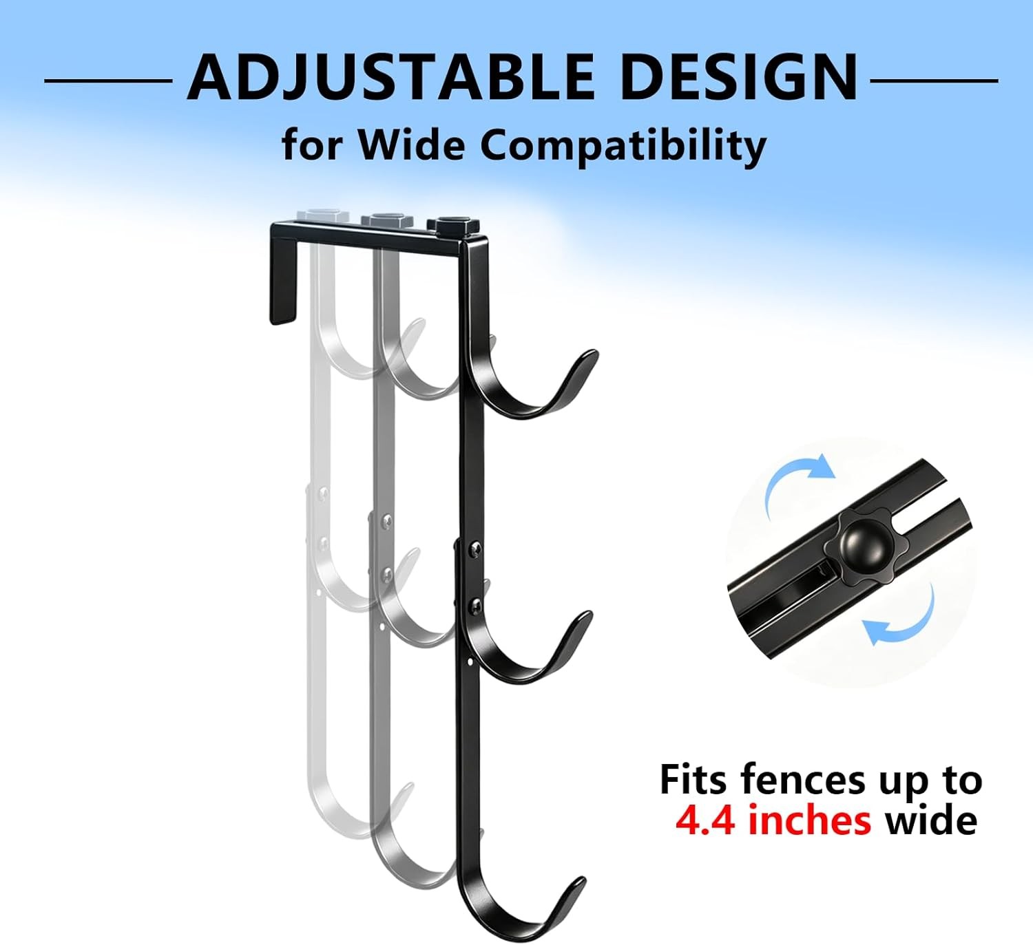 2 Pack Upgraded 3-Tier Pool Fence Hooks Pool Equipment Adjustable Heavy Duty