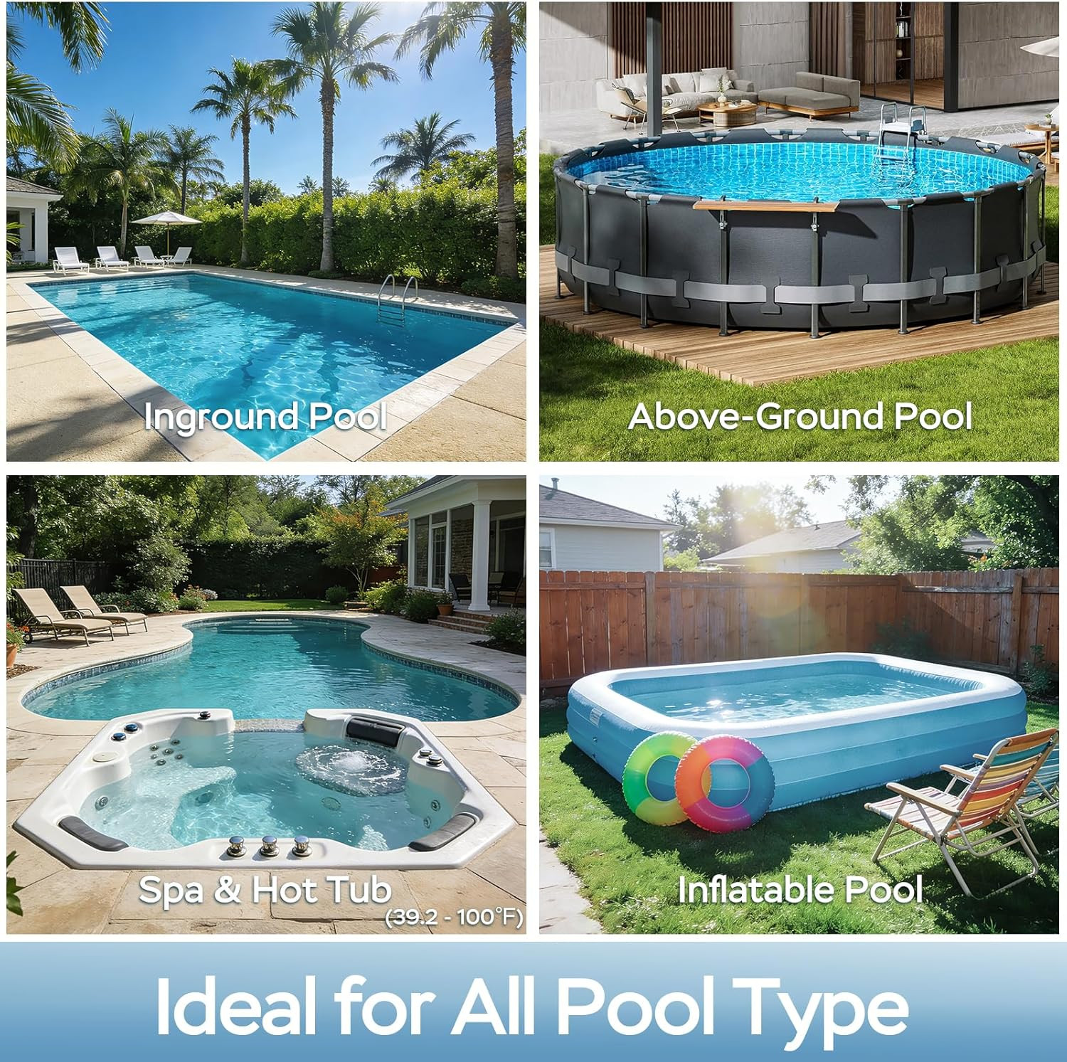 Cordless Pool Vacuum for above Ground Pool, 18.5GPM Enhanced Suction Handheld Po