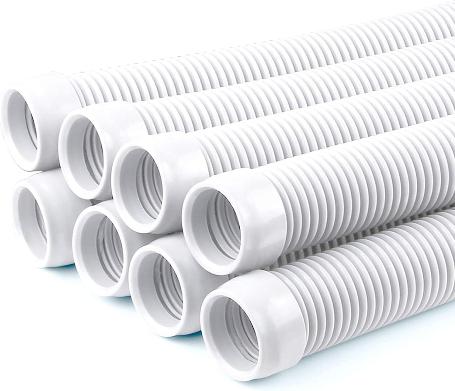 Durable Polyethylene 8-Pack Pool Vacuum Hose – 1.5” Length and Flexibility