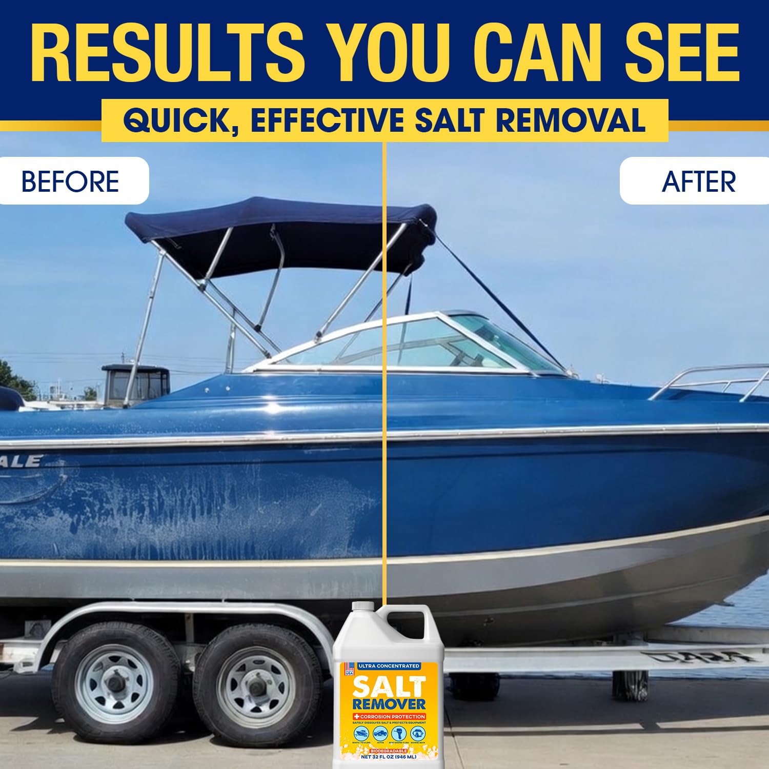 Concentrated Salt Remover + Corrosion Protection – 32 Fl Oz (Pack of 1), Blue