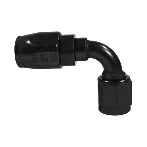 XRP 209008BB Size 8 Black 90 Degree Double Swivel Hose End