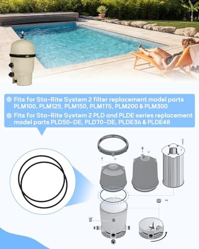 27001-0061S Tank O-Rings Fit for Pentair Sta-Rite System 2 PLM/PLD Series Pool