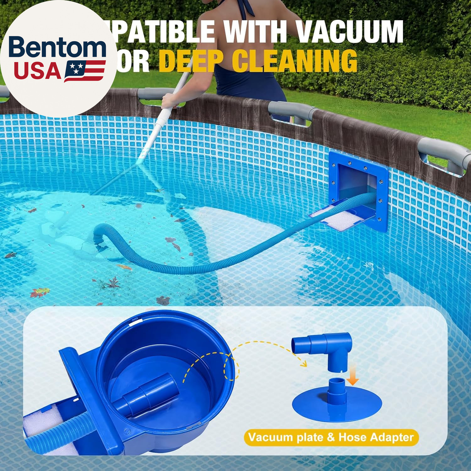 Above Ground Pool Skimmer, Heavy Duty Through-Wall Mount Pool Skimmer Kit with A