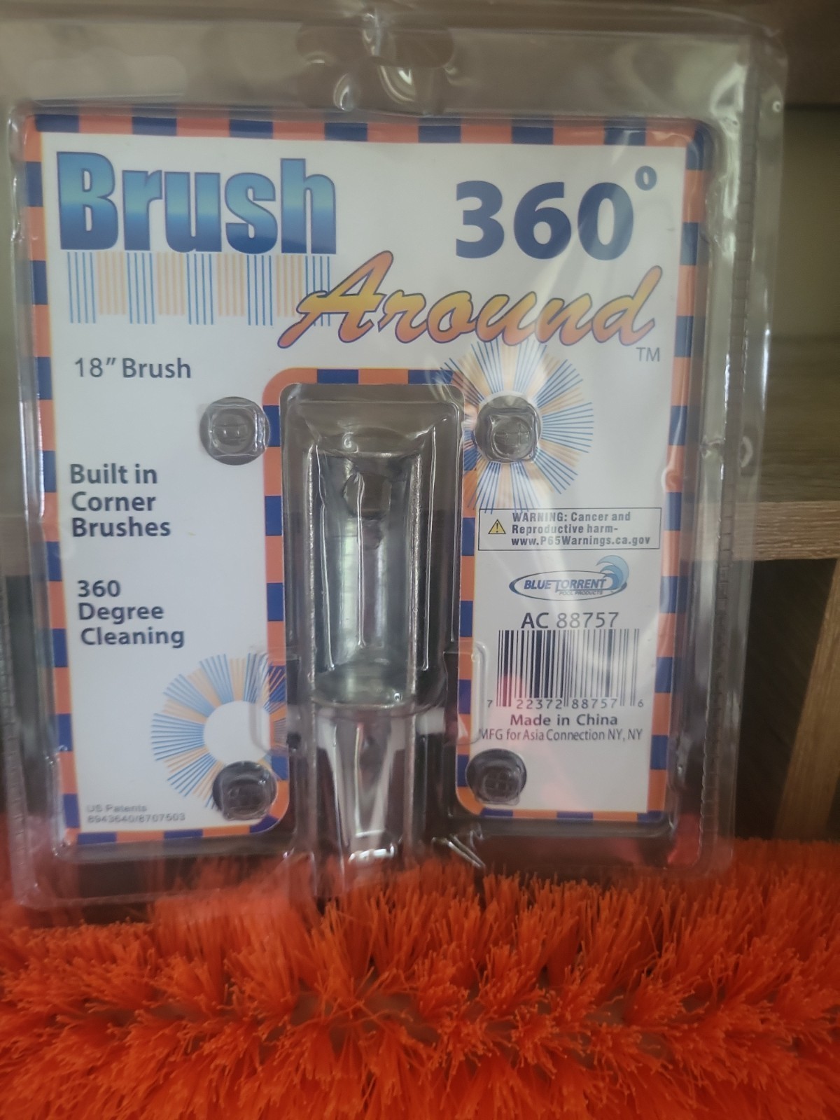 18 Inch 360 Degree Pool Cleaning Brush With Corner Bristles For Easy Cleaning