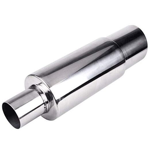Exhaust Muffler,Universal Stainless Steel Exhaust Burnt Tip,14.8 inches Silver