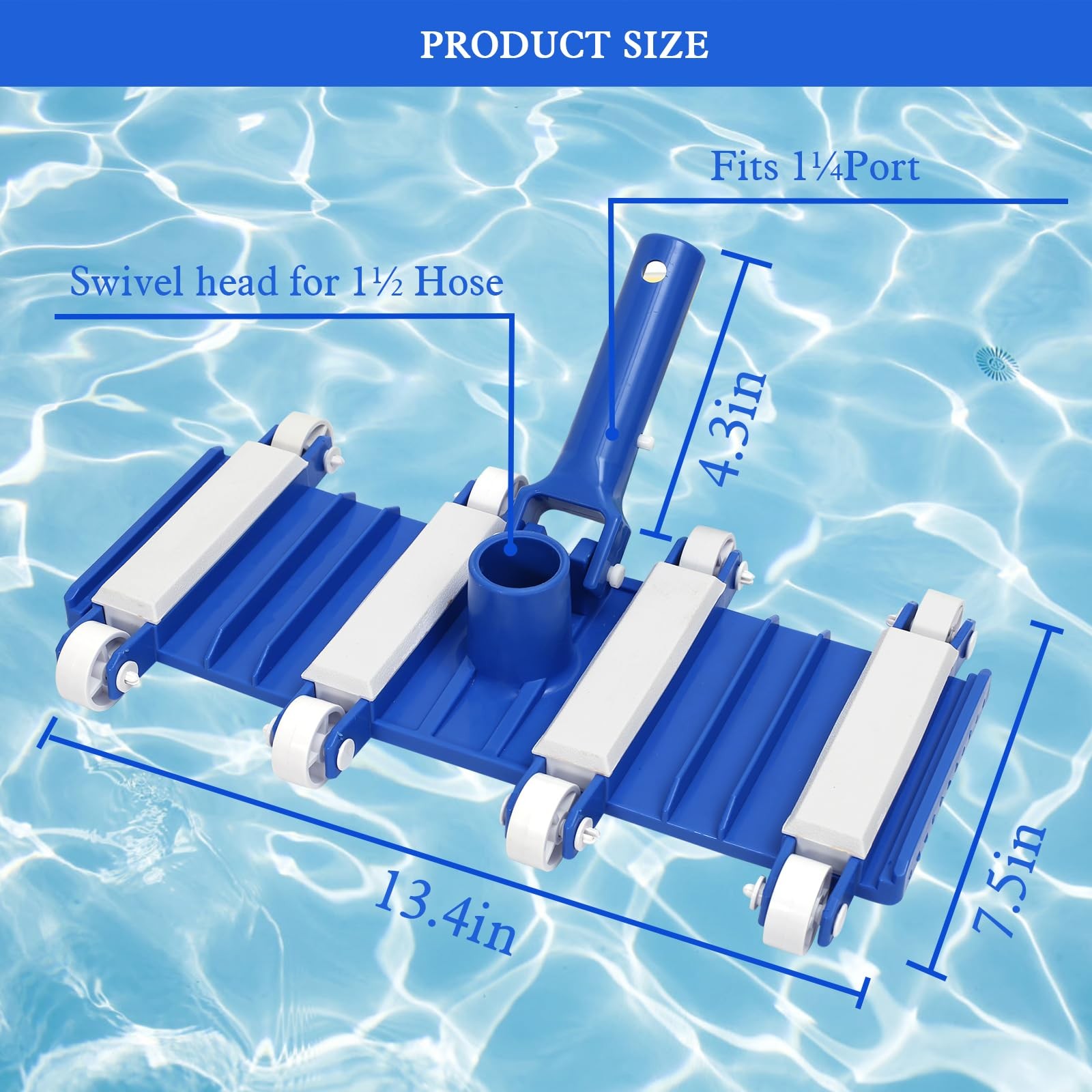 Pool Vacuum Head with Wheels,14&Prime; Heavy Duty Head, Pool Cleaner Vac Head, Flex…
