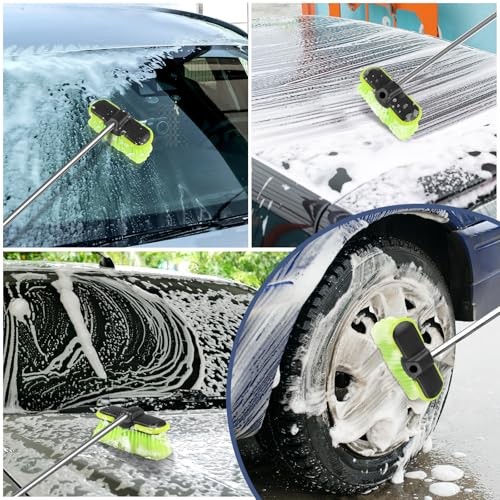 Car Wash Brush Head 8&Prime;, Scrub Brush Attachment for Extension Pole, Outdoor