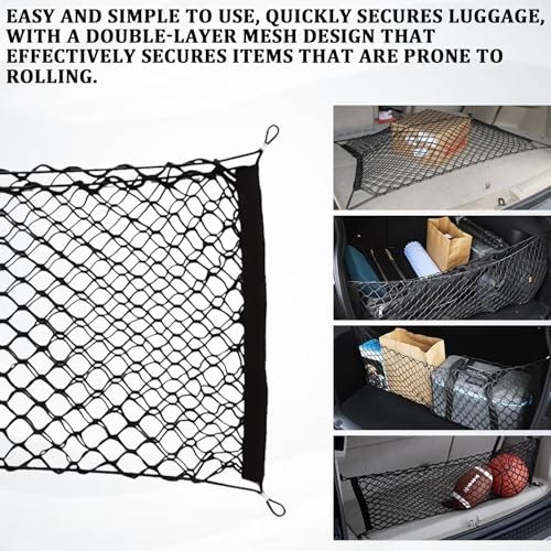 Car Cargo Nets Trunk Organizer, Adjustable Elastic Storage 35.4 x 15.7 Inch