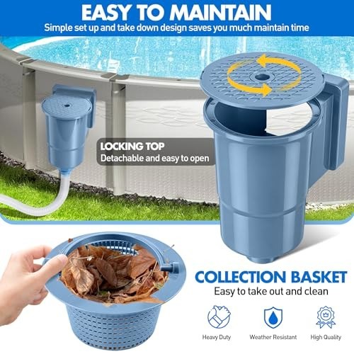 DeeprClean Through Wall Skimmer for Above Ground Pool, Heavy Duty Wall Mount …