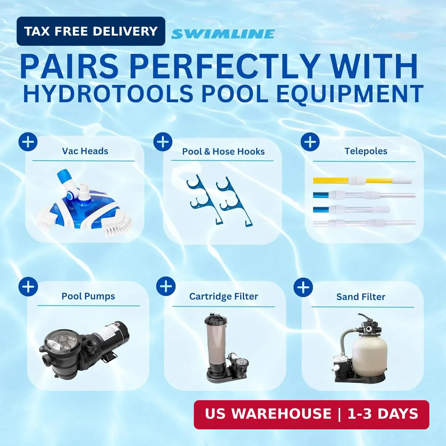 SWIMLINE HYDROTOOLS Standard Swimming Pool Vacuum Hose 1.25&Prime; X 18&prime; For Inground