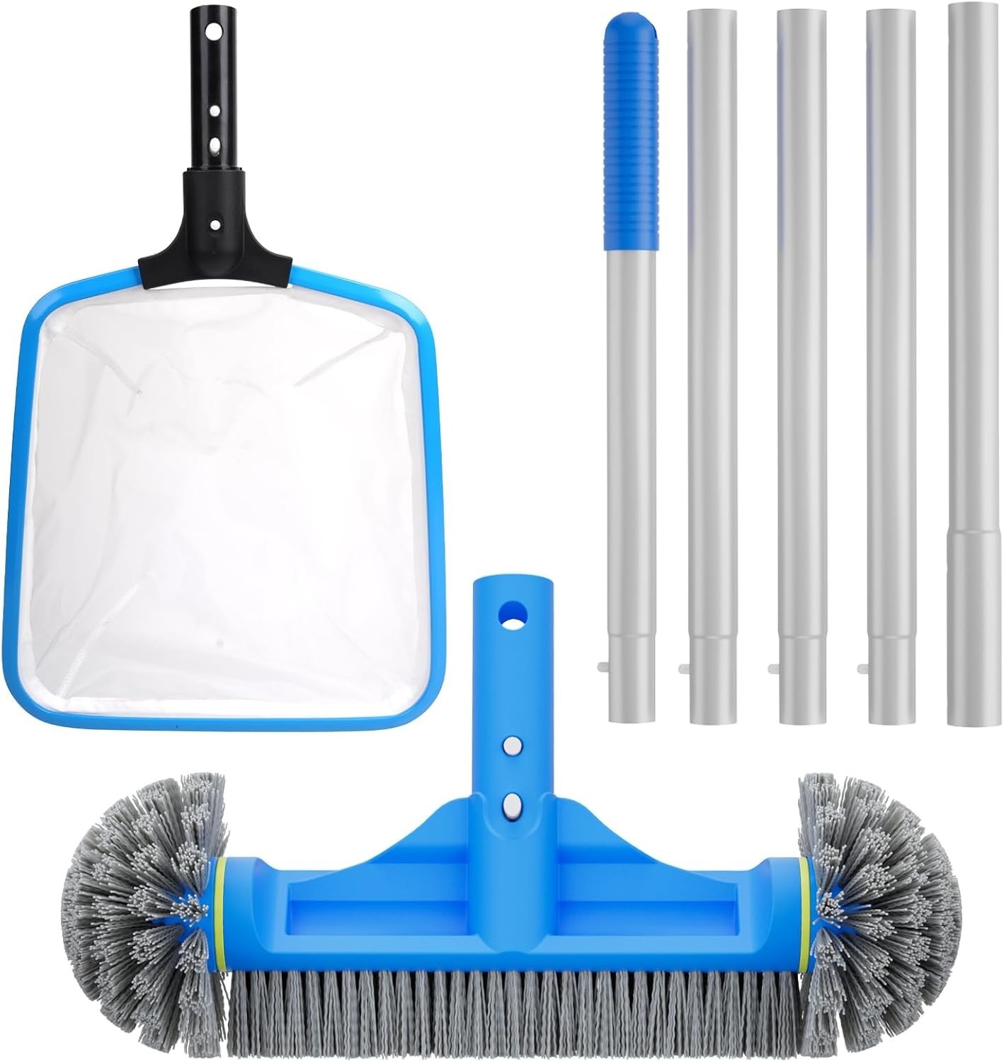 Above Ground Pool Cleaning Kit with Brush, Skimmer Net and Aluminum Pole
