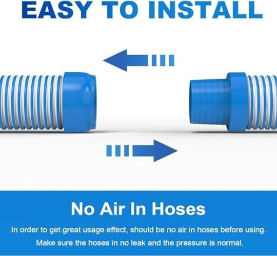 Pool Vacuum Hose 2-Pack, Spare & Replacement, 40&Prime; 1.5in x 40in (2 PACK) Blue