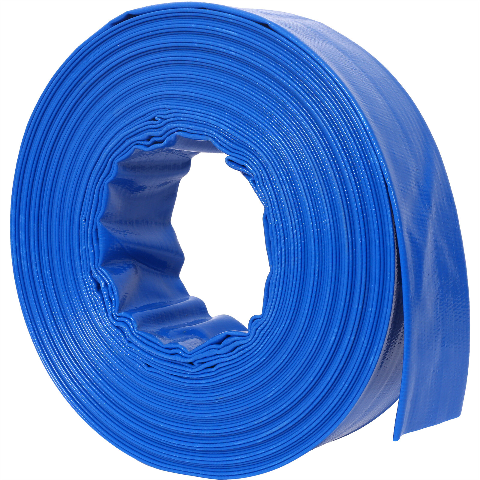 Discharge Hose 1-1/2&Prime;x 100FT PVC Lay Flat Hose Backwash Drain Hose w/ 2 Clamps